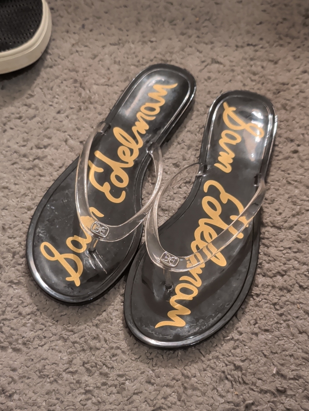 Sam Edelman Black Sandal with Clear Straps